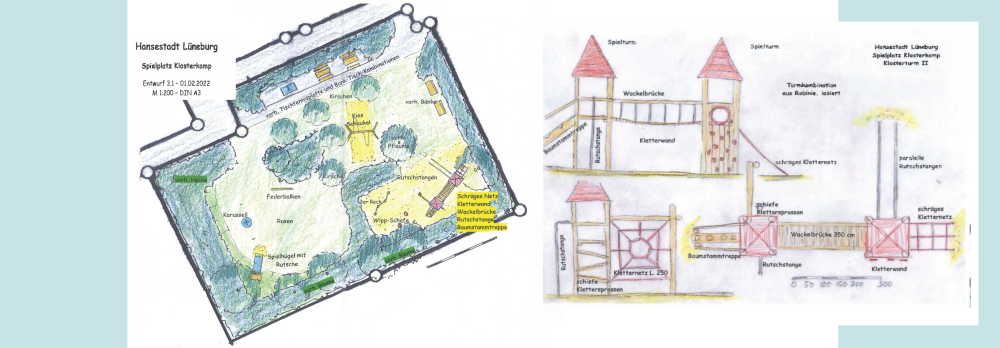 So soll der kommende Spielplatz aussehen. Grafik: Hansestadt Lüneburg.
