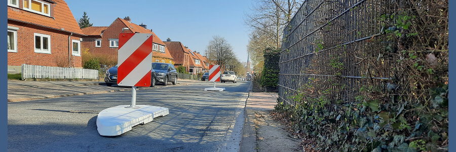 Verkehrsversuch Schomakerstraße. Foto: Hansestadt Lüneburg.