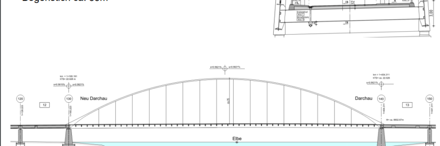 Planung Elbbrücke Darchau / Neu Darchau. Stabbogenbrücke (S.37). Landkreis Lüneburg, Beschlussvorlage.2022/044