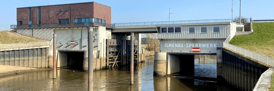 Ilmenau-Sperrwerk. Foto: Löhn/NLWKN.