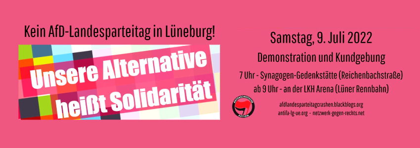 Demonstration gegen AfD-Parteitag. Grafik: antifa-lg-ue.org.