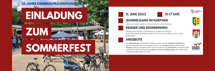 Sommerfest. Grafik: Kriminalpräventionsrat Lüneburg.
