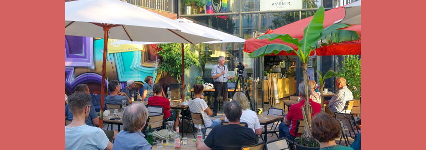 Andreas Skrypietz am 25. August 2022 im Avenir. Foto: Klimaentscheid Lüneburg.