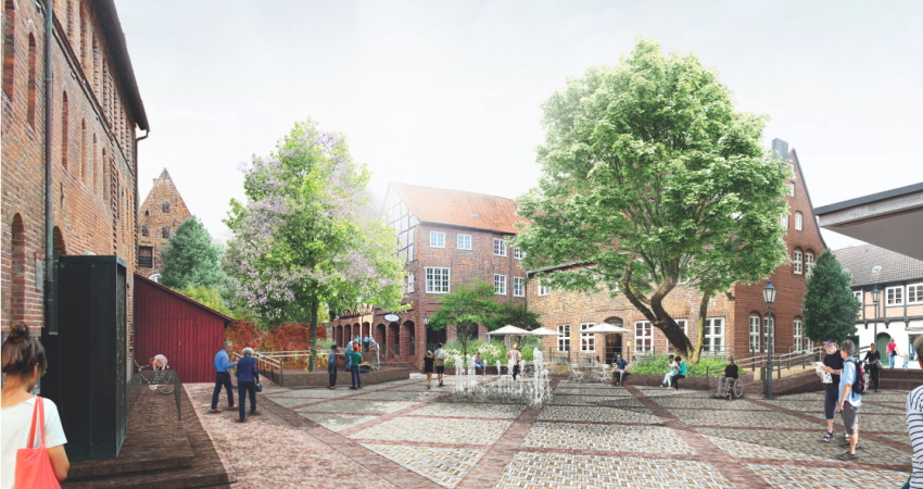 Planungsansicht Glockenhof Lüneburg. Darstellung: Hansestadt Lüneburg.