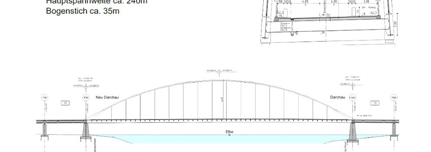 Planung Elbbrücke Darchau / Neu Darchau. Stabbogenbrücke (S.37). Landkreis Lüneburg, Beschlussvorlage.2022/044