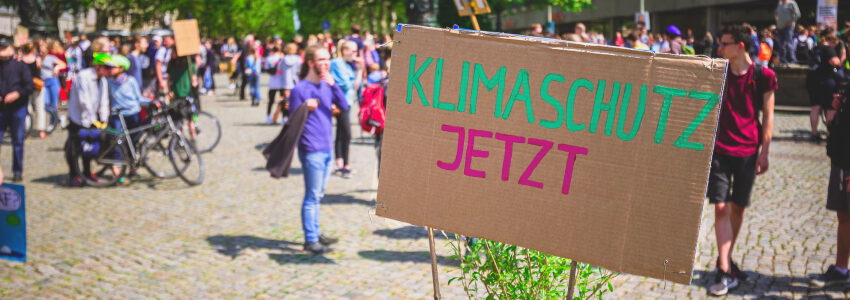 Klimaschutz jetzt. Demonstration. Foto: Dominic Wunderlich, Pixabay.