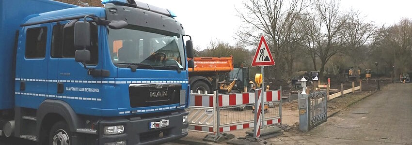 Kampfmittelbeseitigung in Wilschenbruch, 13.02.2023. Foto: Polizeiinspektion Lüneburg/Lüchow-Dannenberg/Uelzen.