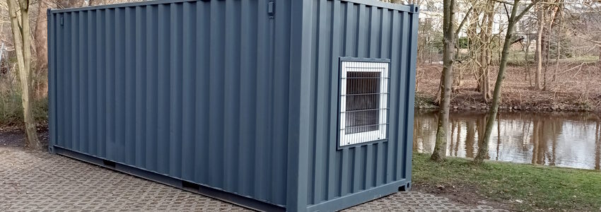 Taubencontainer auf der Hude. Foto: Hansestadt Lüneburg.