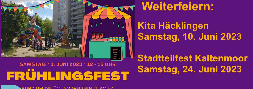 Stadtteilfeste in Lüneburg, Sommer 2023. Grafik: Hansestadt Lüneburg (angepasst).