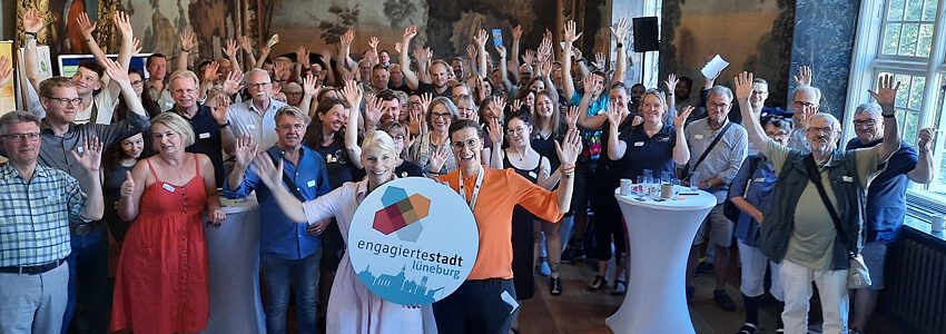 Mit der Auftaktveranstaltung am Sonnabend, 9. September, startete die Engagierte Stadt mit rund 100 Ehrenamtlichen aus Lüneburg in ihr Aktionsjahr. Foto: Hansestadt Lüneburg.
