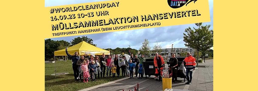 Cleanup-Day im Hanseviertel, 16.09.2023. Grafik: Quartiersmanagement, Hansestadt Lüneburg.