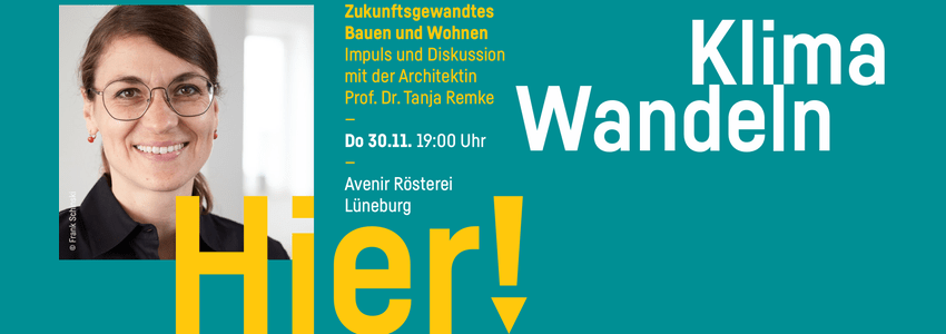 Klimawandeln Hier: Bauen und Wohnen - 30.11.2023, Sharepic.