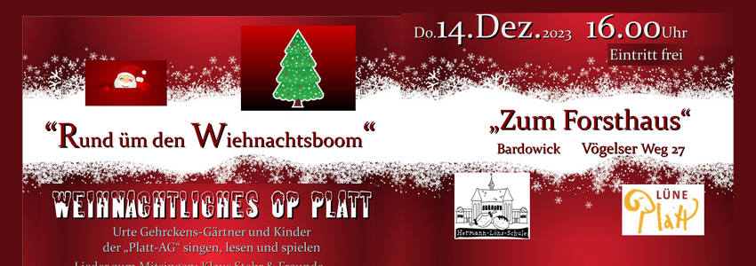 Plakat: Lüneplatt. Einladung 14.12.2023.