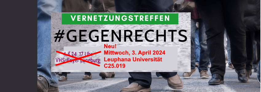 Vernetzungstreffen gegen Rechts, 3. April 2024, Sharepic.