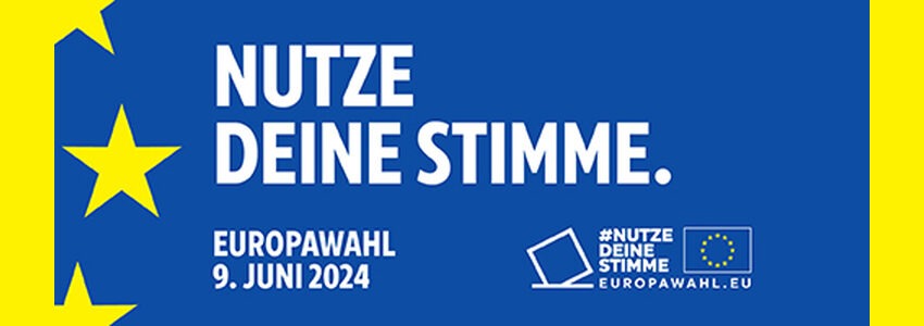 Europawahl 9. Juni 2024: Nutze deine Stimme (Banner, angepasst). Quelle: https://together.europarl.europa.eu/de/