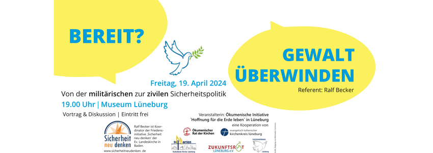 Gewalt überwinden. Veranstaltung am 19.04.2024. Grafik: Plakat (angepasst).