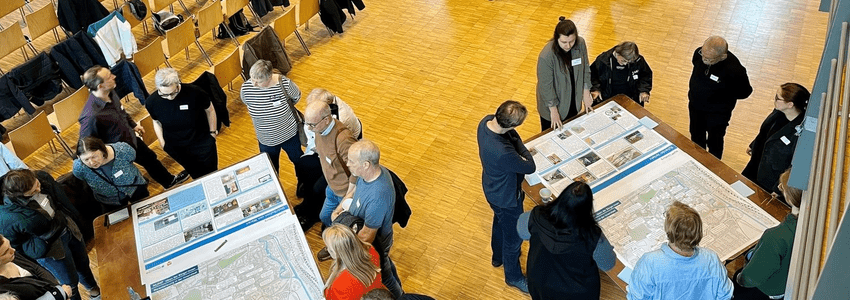Akteur:innen aus Handel und Gewerbe brachten beim NUMP-Workshop in der Ritterakademie ihre Impulse zum Thema Innenstadt und Mobilität ein. Foto: Hansestadt Lüneburg