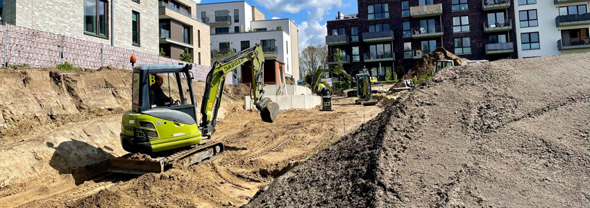 Im Bau: Spielplatz Ilmenaugarten. Foto: Hansestadt Lüneburg.