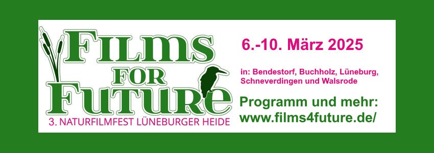 Naturfilmfest Lüneburger Heide 2025. Logo: Naturfilmfest.