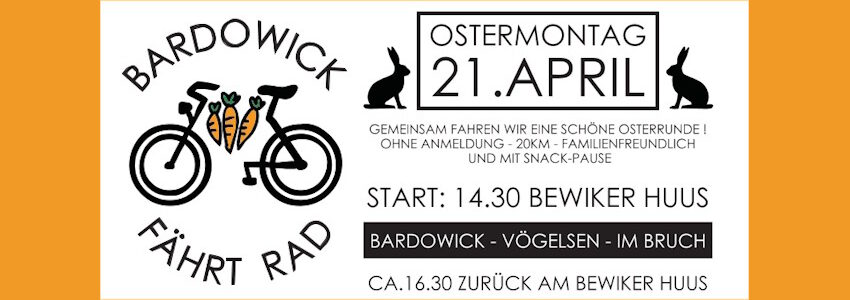 Initiative „Bardowick fährt Rad“: Radtour am 21.04.2025. Grafik: Sharepic.