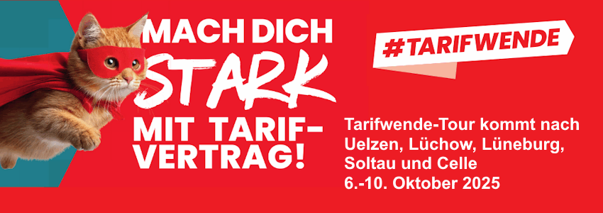 Grafik: DGB. Tarifwende-Tour in Nordost-Niedersachsen.