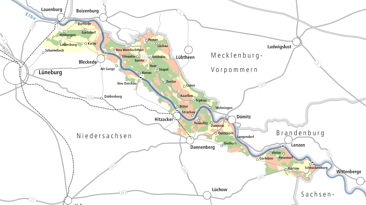 Grafik: Elbtalaue Niedersachsen - Gesamtkarte.