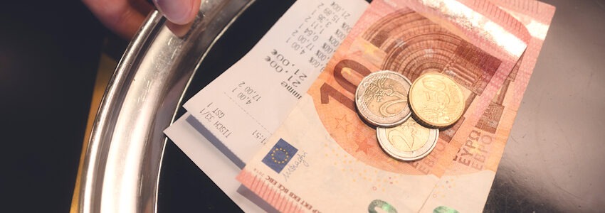 Foto: Gewerkschaft NGG. Gastro-Rechnung mit Trinkgeld.