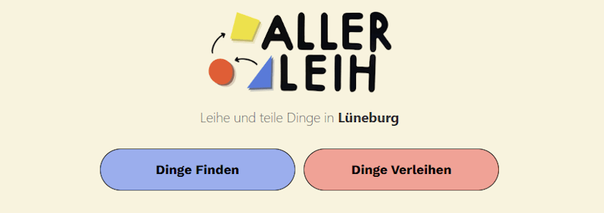 Grafik: AllerLeih, Matteo Ramin. Screenshot Online-Portal - Startseite.