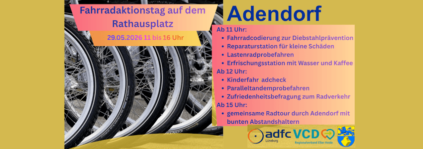 Grafik: Flyer Gemeinde Adendort (angepasst). Fahrrad-Aktionstag im Mai 2026.