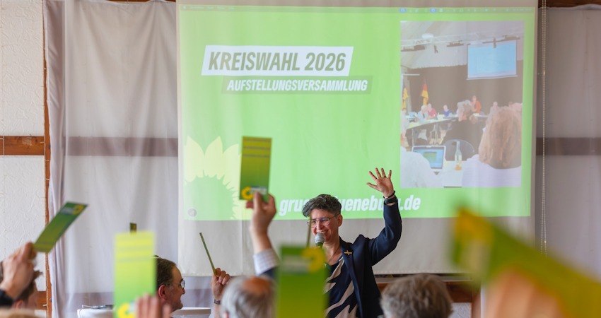 Foto: Malte Hübner. Die Grünen im Landkreis Lüneburg stellen ihre Kreistagslisten auf. Mai 2026.