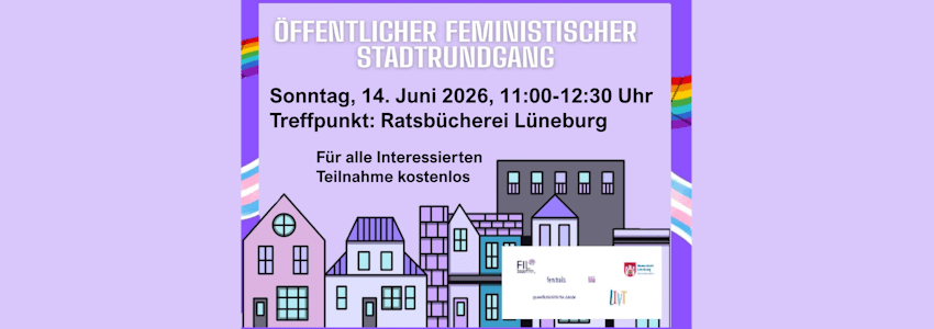Grafik: Sharepic (angepasst). Feministischer Stadtrundgang am 14. Juni 2026.