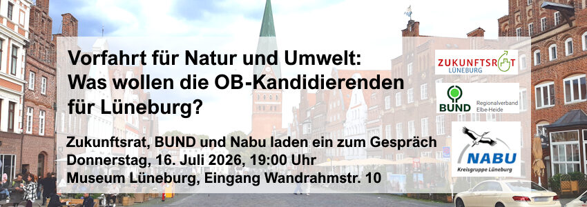 Foto: Lüne-Blog. Am Sande, Lüneburg. Talk mit OB-Kandidierenden am 16.07.2026.