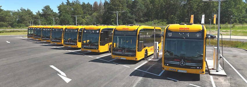 Foto: MOIN GmbH. Acht neue Elektrobusse sind hier am Start.
